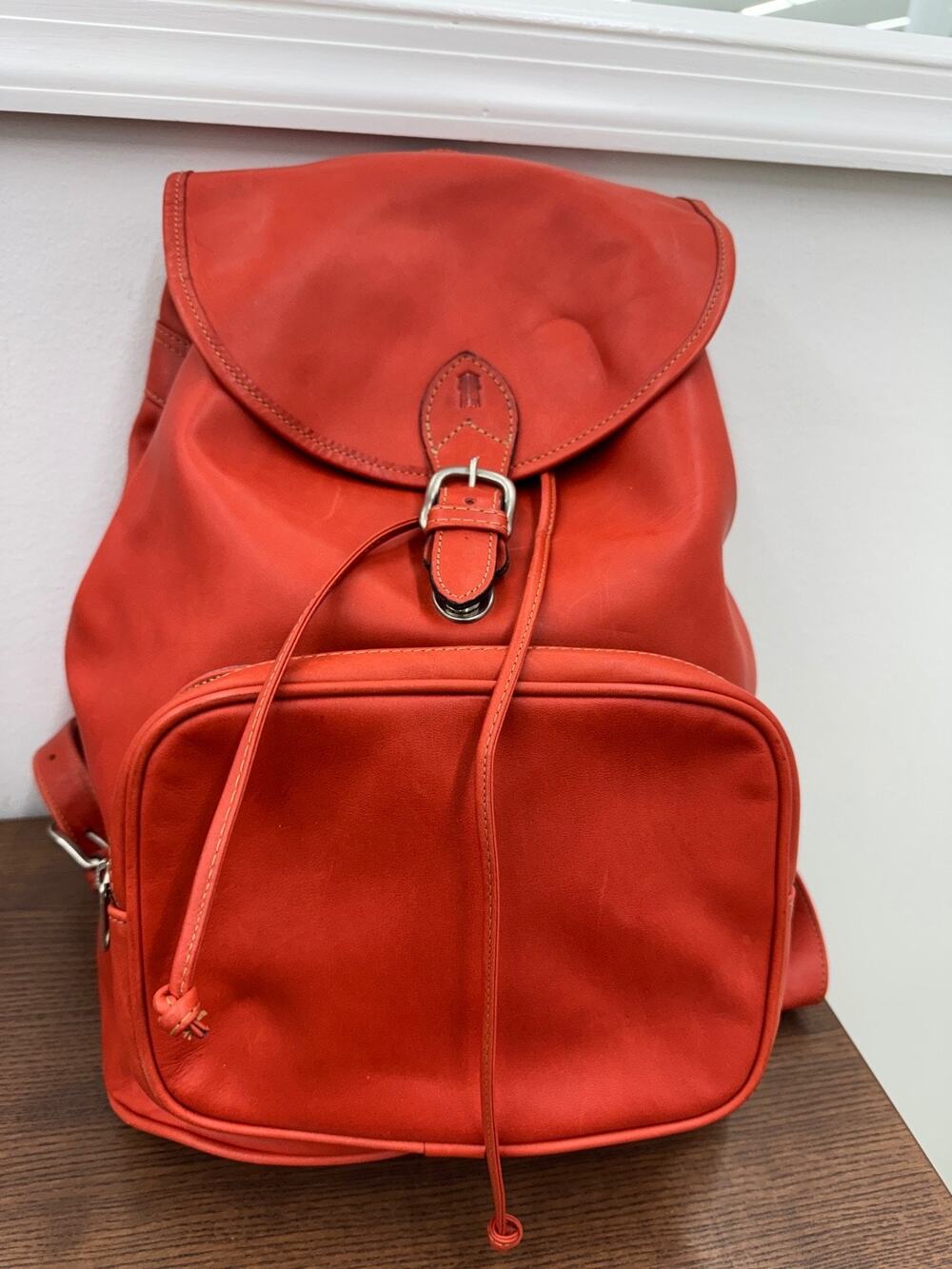 Brooklyn Industries Backpack ORANGE LEATHER BACKPACK (PU300THRIFTY